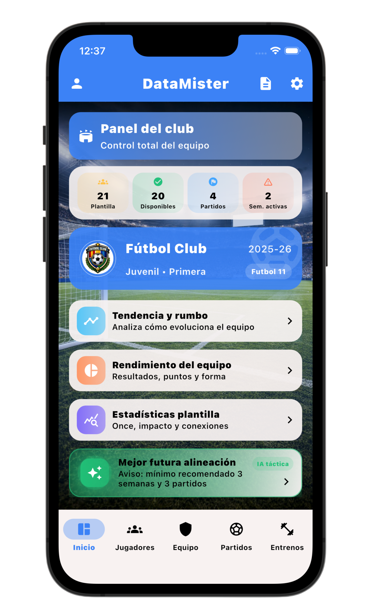 Pantalla principal de DataMister