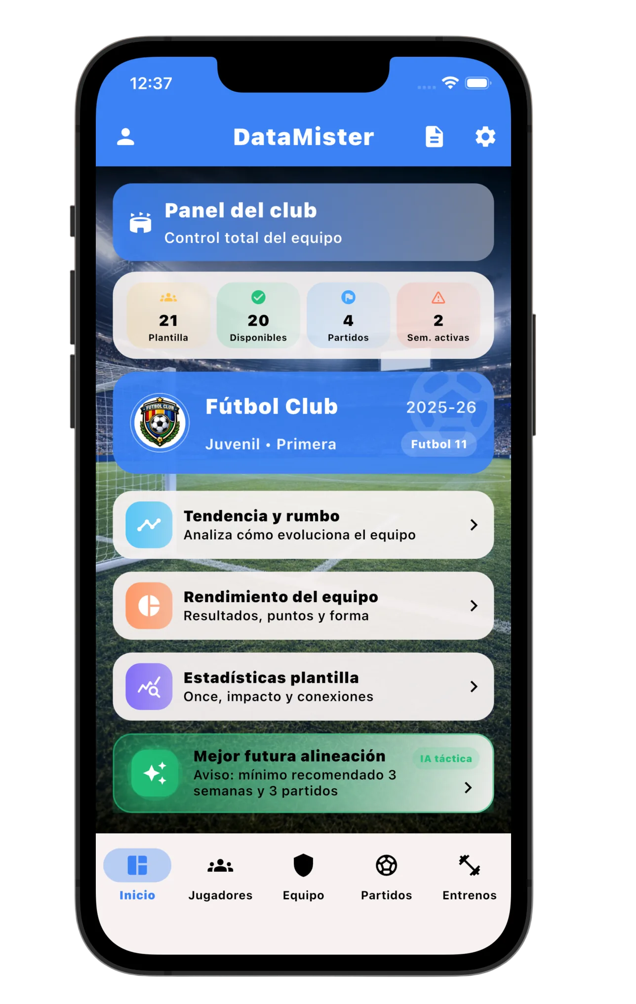 Pantalla principal de DataMister